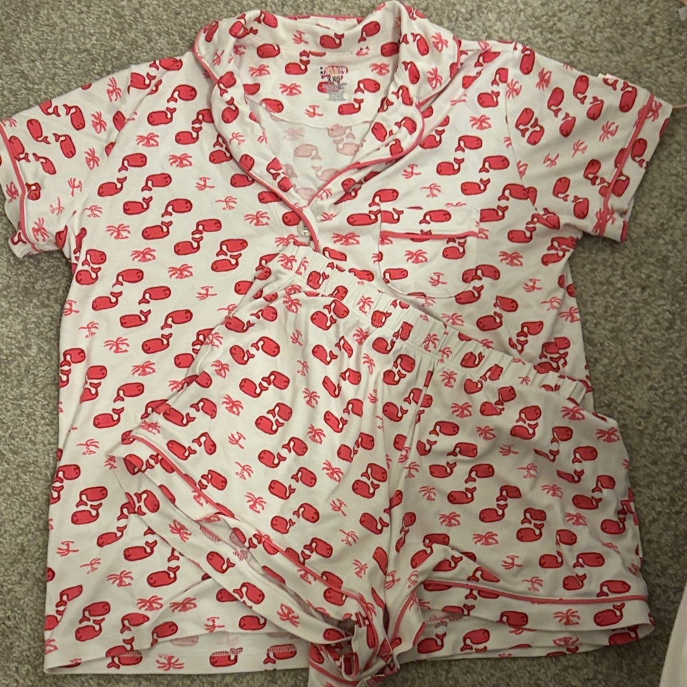 Roller Rabbit pink moby dick polo Pajama Set